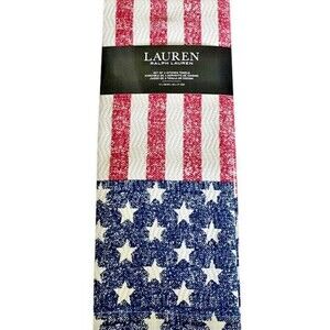 Ralph Lauren Kitchen Dish Towels July 4th USA American Flag 17x28" Set of 2